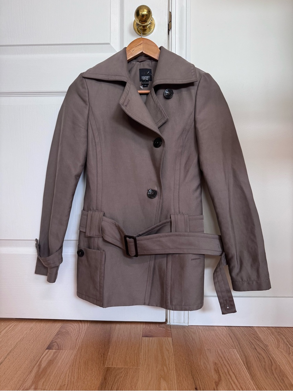 Esprit Taupe Belted Trench Coat - Women's Jacket